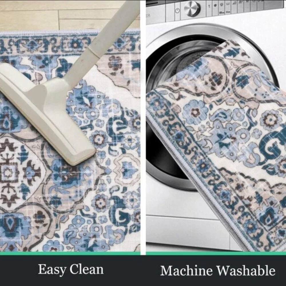 New 3-Piece Farmhouse Kitchen Rug Set, Non-Slip, Washable Boho Floor Mats